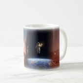 ロケットマンの宇宙の旅夢のマグカップ コーヒーマグカップ (正面右)