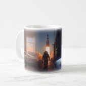 ロケットマンの宇宙の旅夢のマグカップ コーヒーマグカップ (正面左)