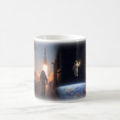 ロケットマンの宇宙の旅夢のマグカップ コーヒーマグカップ (中央)