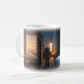 ロケットマンの宇宙夢の旅マグカップ コーヒーマグカップ (正面左)