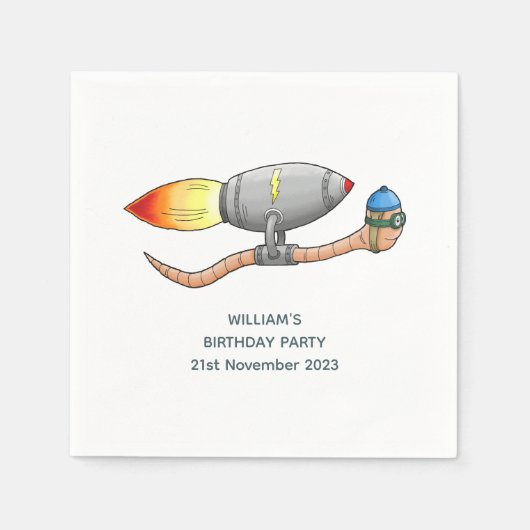 ロケットミミズ スタンダードカクテルナプキン (正面)