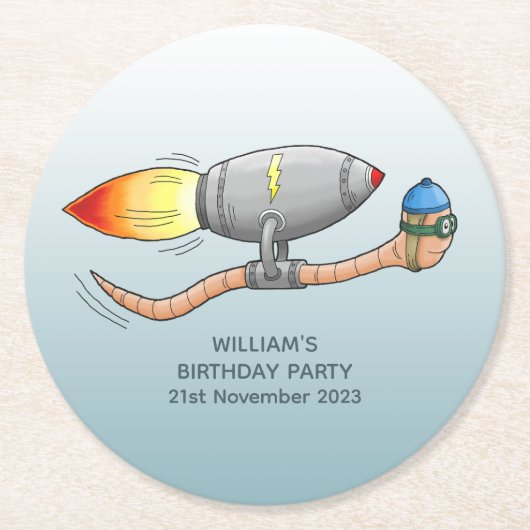 ロケットミミズ ラウンドペーパーコースター (正面)