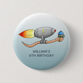 ロケットミミズ 缶バッジ