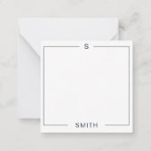 ロケットムーン宇宙モノグラムフラットノートカード ノートカード (裏面)