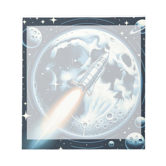 ロケットムーン宇宙 ノートパッド (正面)