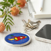 ロケットレッドイエロープレミアムキーチェーン キーホルダー (側面)