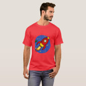 ロケットレッドイエローメンズTシャツ Tシャツ (正面フル)