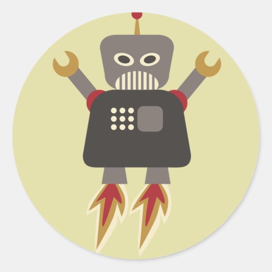 ロケットロボット丸シール ラウンドシール (正面)