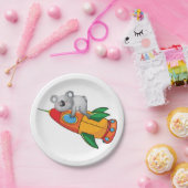 ロケット上の眠るコアラカラフルン ペーパープレート (パーティー)