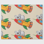 ロケット上の眠るコアラカラフルン ラッピングペーパー (フラット)