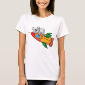 ロケット上の眠るコアラカラフルン Tシャツ (正面)