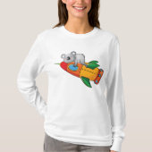 ロケット上の眠るコアラカラフルン Tシャツ (正面)