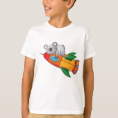 ロケット上の眠るコアラカラフルン Tシャツ (正面)