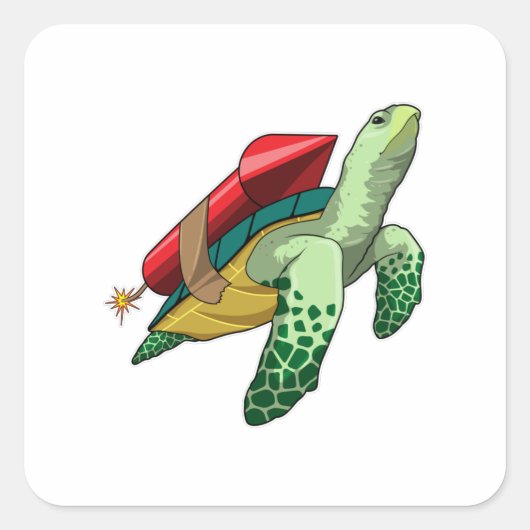 ロケット付き亀 スクエアシール (正面)