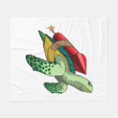 ロケット付き亀 フリースブランケット (正面(横))