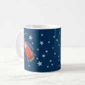 ロケット及び星のかわいく赤いマグ コーヒーマグカップ (正面左)