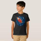 ロケット及び星の男の子のかわいいTシャツ Tシャツ (正面フル)
