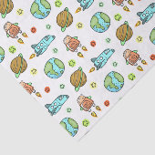 ロケット図解入りの、写真付きの宇宙模様 薄葉紙 (詳細)