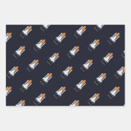 ロケット太陽のシステム宇宙飛行士衛星3ピース ラッピングペーパーシート