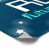 ロケット宇宙ボーイズ青赤ポスパーソナライズされたター ポスター (角)