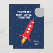 ロケット宇宙ムーンクラスバレンタイン シーズンポストカード (正面/裏面)