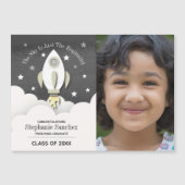 ロケット宇宙卒業写真 マグネット招待状 (正面)