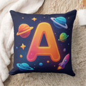 🌌 ロケット宇宙文字A星惑星キッズ 🌌 クッション (ブランケット)