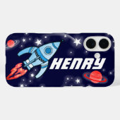 ロケット宇宙海軍パーソナライズ名iPhoneケース Case-Mate iPhoneケース (裏面 (横))