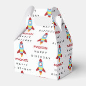 ロケット宇宙船の打ち上げ名前をカスタムする誕生日 フェイバーボックス (裏面サイド)