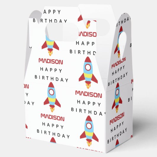 ロケット宇宙船の打ち上げ名前をカスタムする誕生日 フェイバーボックス (オープン)