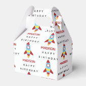 ロケット宇宙船の打ち上げ名前をカスタムする誕生日 フェイバーボックス (正面サイド)