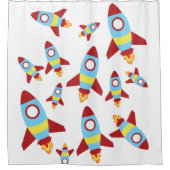 ロケット宇宙船の打ち上げ シャワーカーテン (正面)