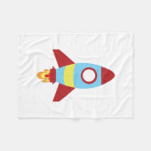 ロケット宇宙船の打ち上げ フリースブランケット (正面(横))