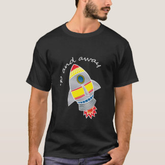 ロケット宇宙船を上遠くにげ Tシャツ