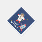 ロケット宇宙船宇宙飛行士誕生日パーティー スタンダードカクテルナプキン (角)