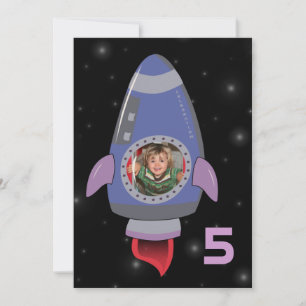 ロケット宇宙船少年誕生日パーティー招待状 招待状