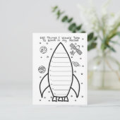 ロケット宇宙船 "宇宙に持っていきたい10のもの" ポストカード (スタンド正面)