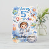 ロケット宇宙船 誕生日 宇宙 惑星 少年 星 招待状 (スタンド正面)