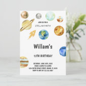 ロケット宇宙誕生日招待状 招待状 (スタンド正面)