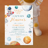 ロケット宇宙飛行士太陽系アドベンチャー誕生日 招待状