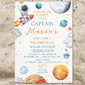 ロケット宇宙飛行士太陽系アドベンチャー誕生日 招待状