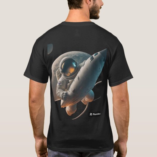 ロケット宇宙飛行士Tシャツ🚀 | 宇宙を探索する Tシャツ (裏面)