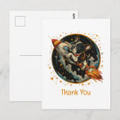 ロケット宇宙飛行犬ブルドッグありがとう ポストカード (正面/裏面)