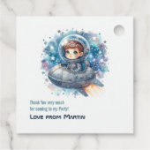 ロケット幼児スペーステーマの誕生日パーティー フェイバータグ (裏面)