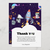 ロケット惑星銀河系と宇宙サンキューカード 案内状 (正面/裏面)