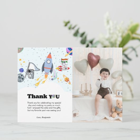 ロケット惑星銀河系と宇宙サンキューカード 案内状 (スタンド正面)