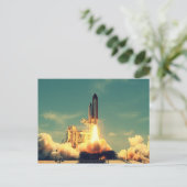 ロケット打ち上げ ポストカード (スタンド正面)