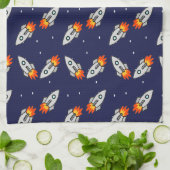 ロケット熱狂するロケット キッチンタオル (折り畳み)