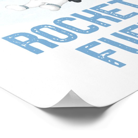 ロケット燃料宇宙飛行士ブルー金ゴールド宇宙誕生日 ポスター (角)