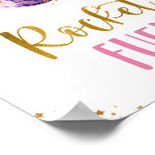 ロケット燃料銀河系ピンク金ゴールド宇宙誕生日 ポスター (角)